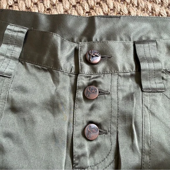 Joie Vtg Silk Green Low Rise Cargo Pants Size 27 Y2K Lightweight Natural Neutral - Picture 3 of 14